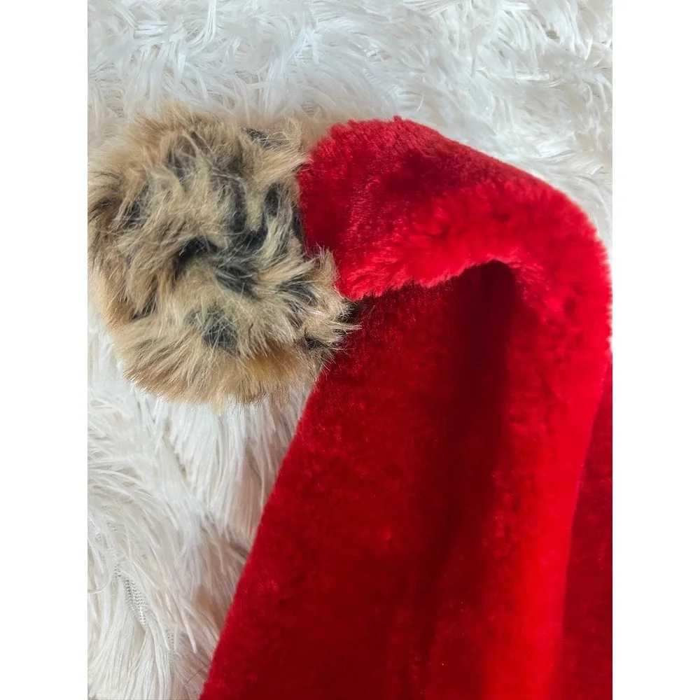 Christmas‎ Eve Santa Hat Lot Large Red Buffalo Plaid Leopard Stripe Fun Unique